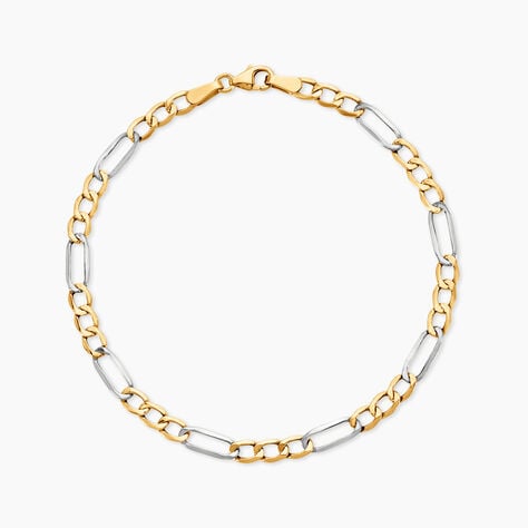 Bracelet Or Bicolore Maille Altern&eacute;e 1/3 - Bracelets mailles Femme | Marc Orian