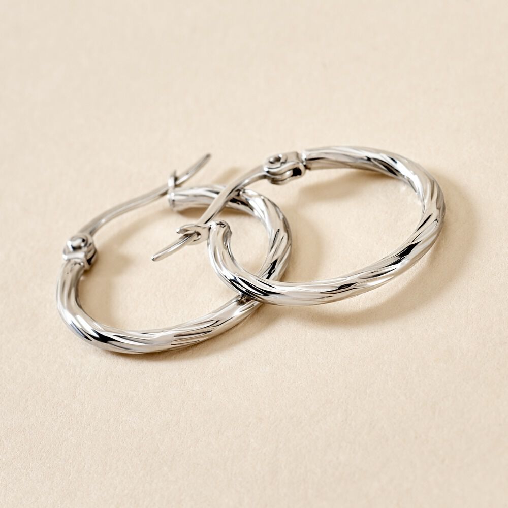 Cr&eacute;oles Esaias Acier Blanc - Cr&eacute;oles Femme | Marc Orian