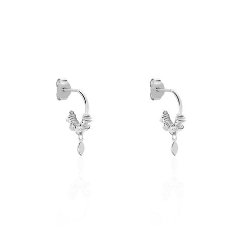 Cr&eacute;oles Dhyana Argent Blanc - Boucles d'oreilles pampille Femme | Marc Orian