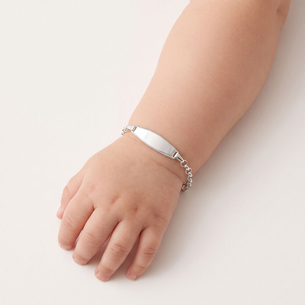 Bracelet Identit&eacute; Marcel Maille Jaseron Or Blanc - Gourmettes Enfant | Marc Orian