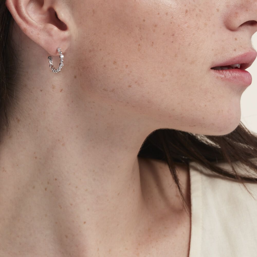 Créoles Argent Blanc Daren Oxydes De Zirconium - Créoles Femme | Marc Orian