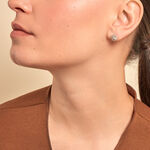 Boucles D'oreilles Puces Ysatis Argent Blanc Oxyde De Zirconium - Puces Femme | Marc Orian