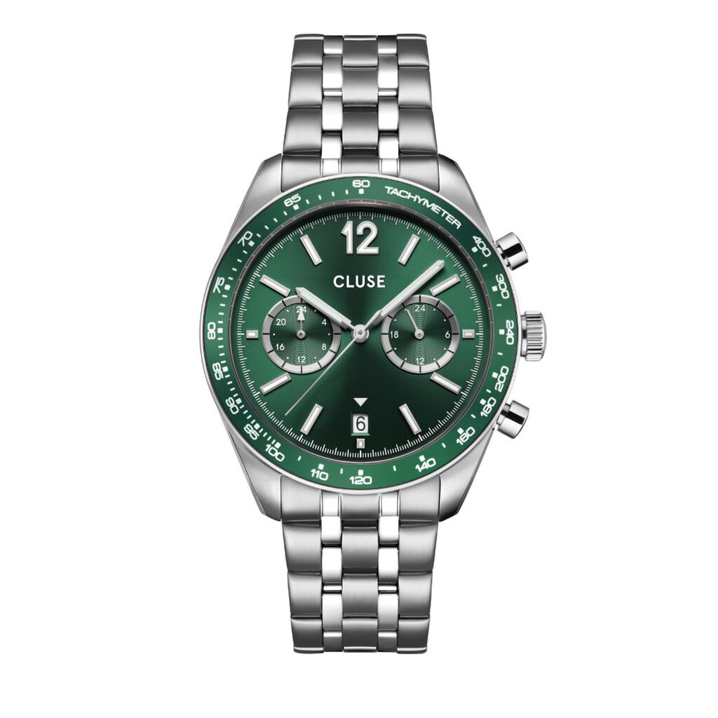 Montre Cluse Aravis Dual Timer Vert - Montres &eacute;tanches Homme | Marc Orian