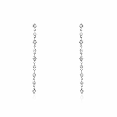 Boucles D'oreilles Pendantes Mascaret Argent Blanc Oxyde De Zirconium - Pendantes Femme | Marc Orian
