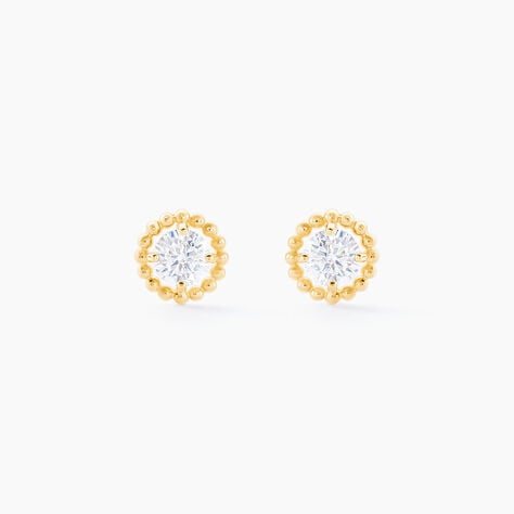 Boucles D'oreilles Puces Rufino Or Jaune Oxyde De Zirconium - Puces Femme | Marc Orian