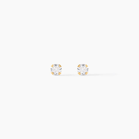 Boucles D'oreilles Puces Eddie Or Jaune Oxyde De Zirconium - Puces Femme | Marc Orian