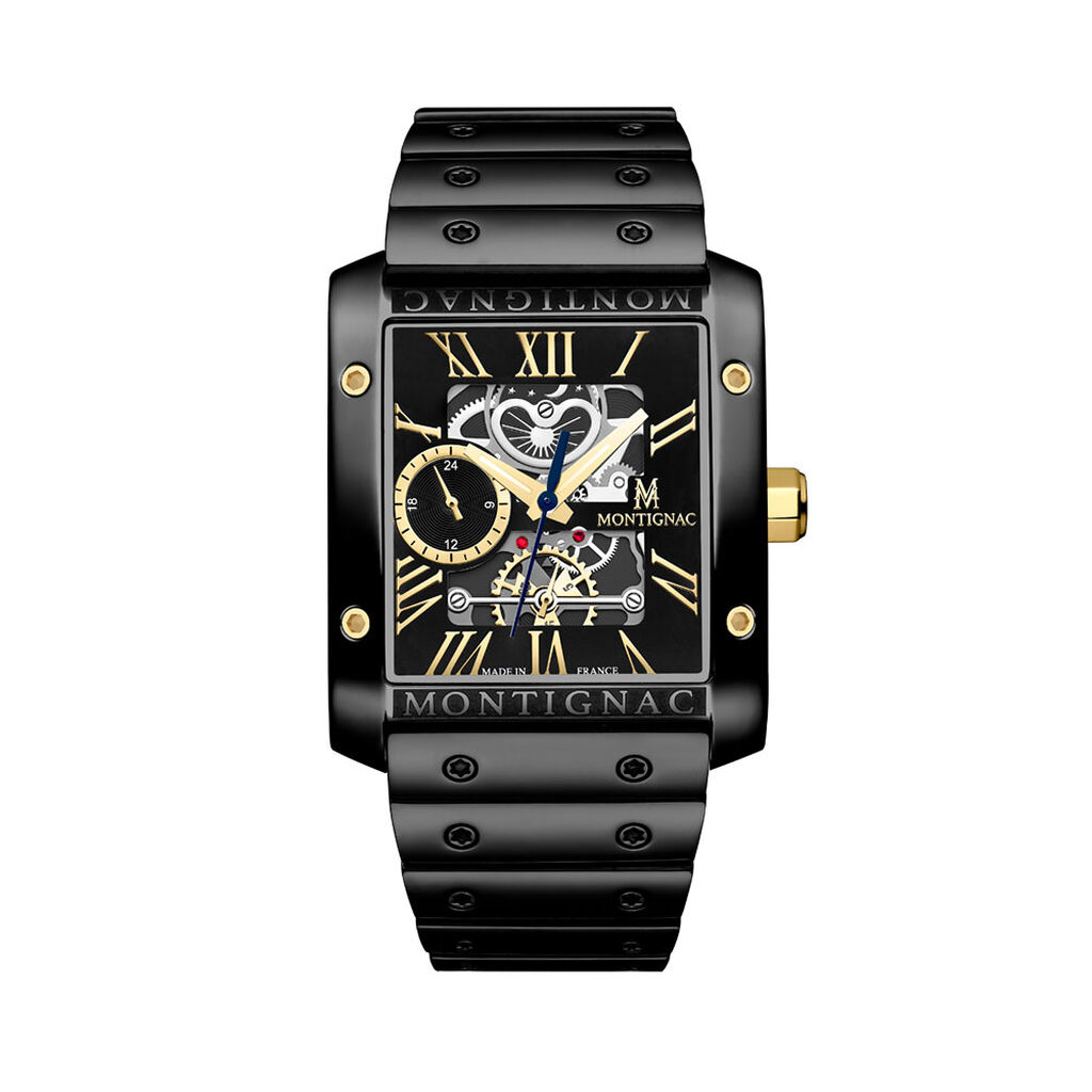 Montre Montignac Square Noir - Montres étanches Homme | Marc Orian