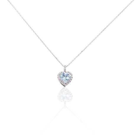 Collier Ashraf Or Blanc Topaze Et Oxyde - Colliers avec pierres Femme | Marc Orian