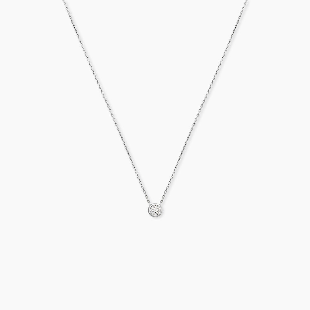 Collier Ofelia Or Blanc Diamant - Colliers solitaires Femme | Marc Orian