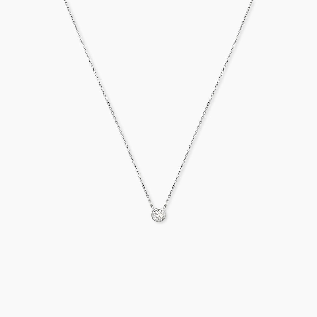 Collier Ofelia Or Blanc Diamant - Colliers solitaires Femme | Marc Orian