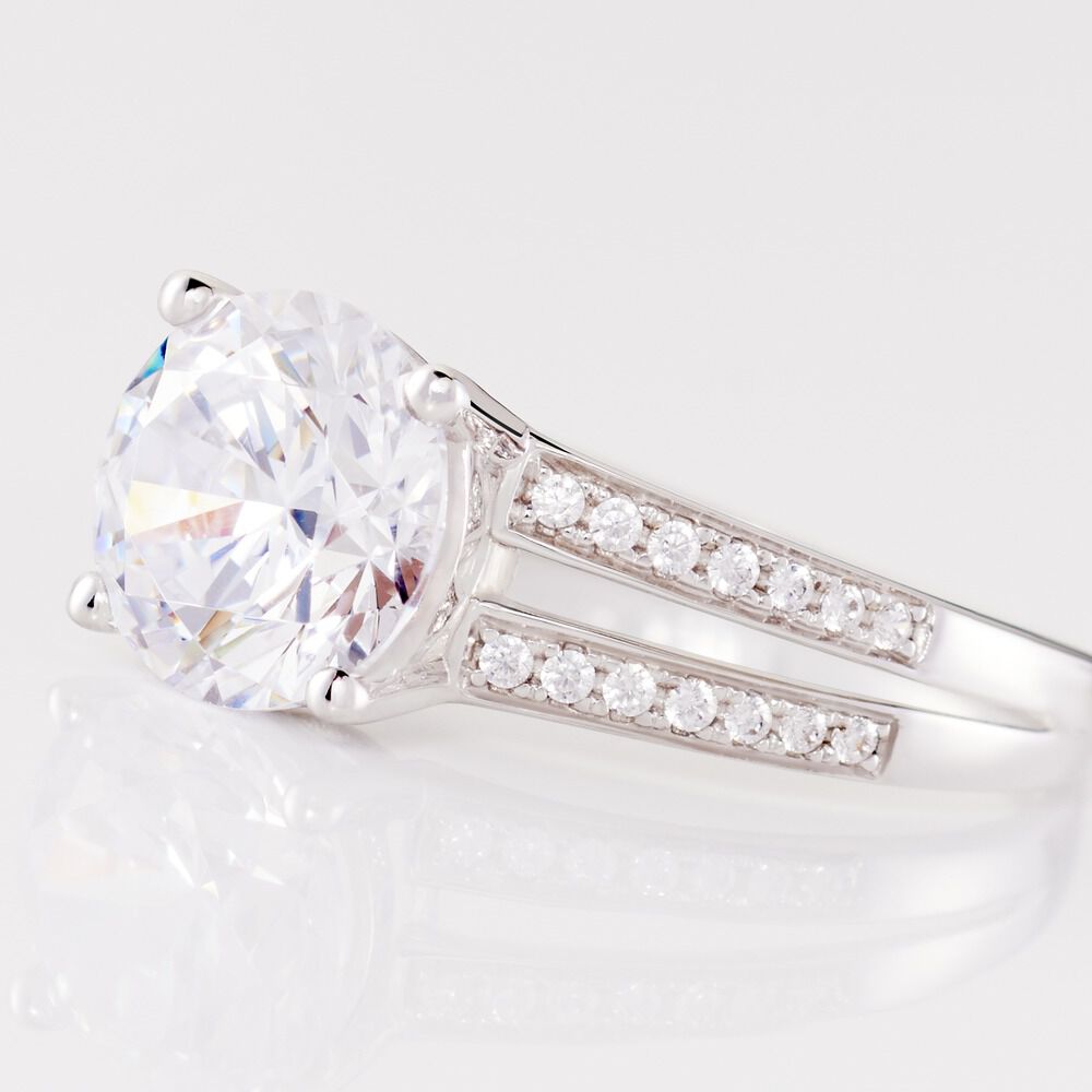 Bague Anthyme Or Blanc Oxyde De Zirconium - Solitaires Femme | Marc Orian