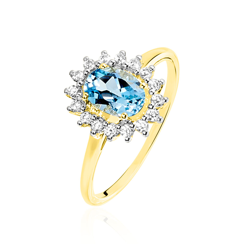 Bague Allande Or Jaune Topaze Et Oxyde De Zirconium - Bagues pierres fines Femme | Marc Orian