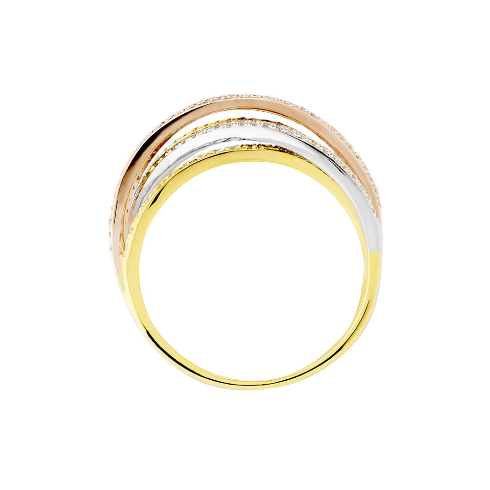 Bague Melani Or Tricolore Diamant - Bagues pierres précieuses Femme | Marc Orian