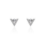 Boucles D'oreilles Puces Emy V Argent Blanc Oxyde De Zirconium - Puces Femme | Marc Orian