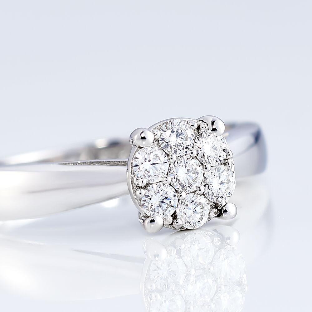 Bague Solitaire Charlene Or Blanc Diamant Synthetique - Solitaires Femme | Marc Orian
