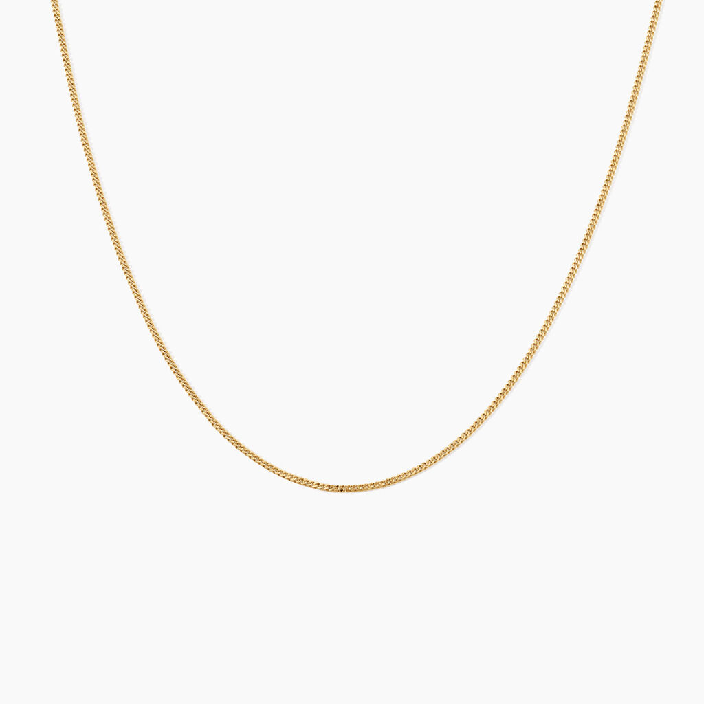 Chaine Iris Maille Gourmette Argent Dor&eacute; A L'Or 750/1000 - Chaines Unisex | Marc Orian
