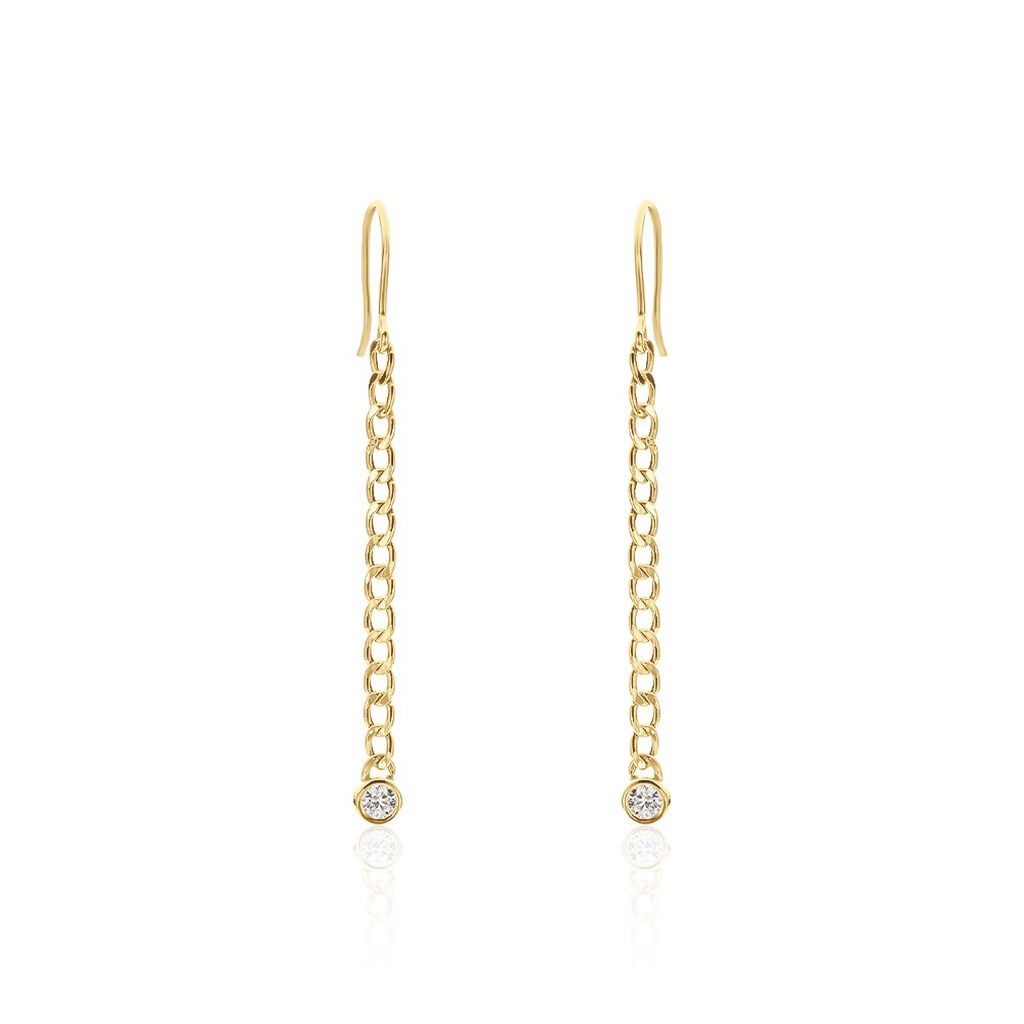 Boucles D'oreilles Pendantes Vienne Or Jaune Oxyde De Zirconium - Pendantes Femme | Marc Orian