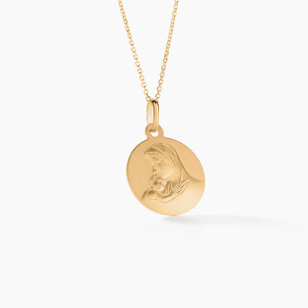 Medaille Or Jaune Vierge A L'enfant - Médailles et médaillons Famille | Marc Orian