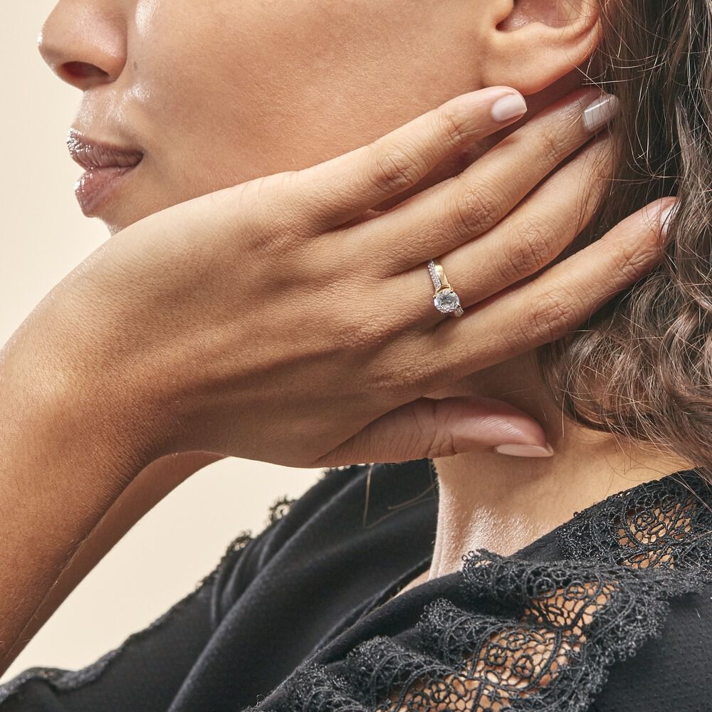 Bague Solitaire Messine Or Jaune Oxyde De Zirconium - Solitaires Femme | Marc Orian