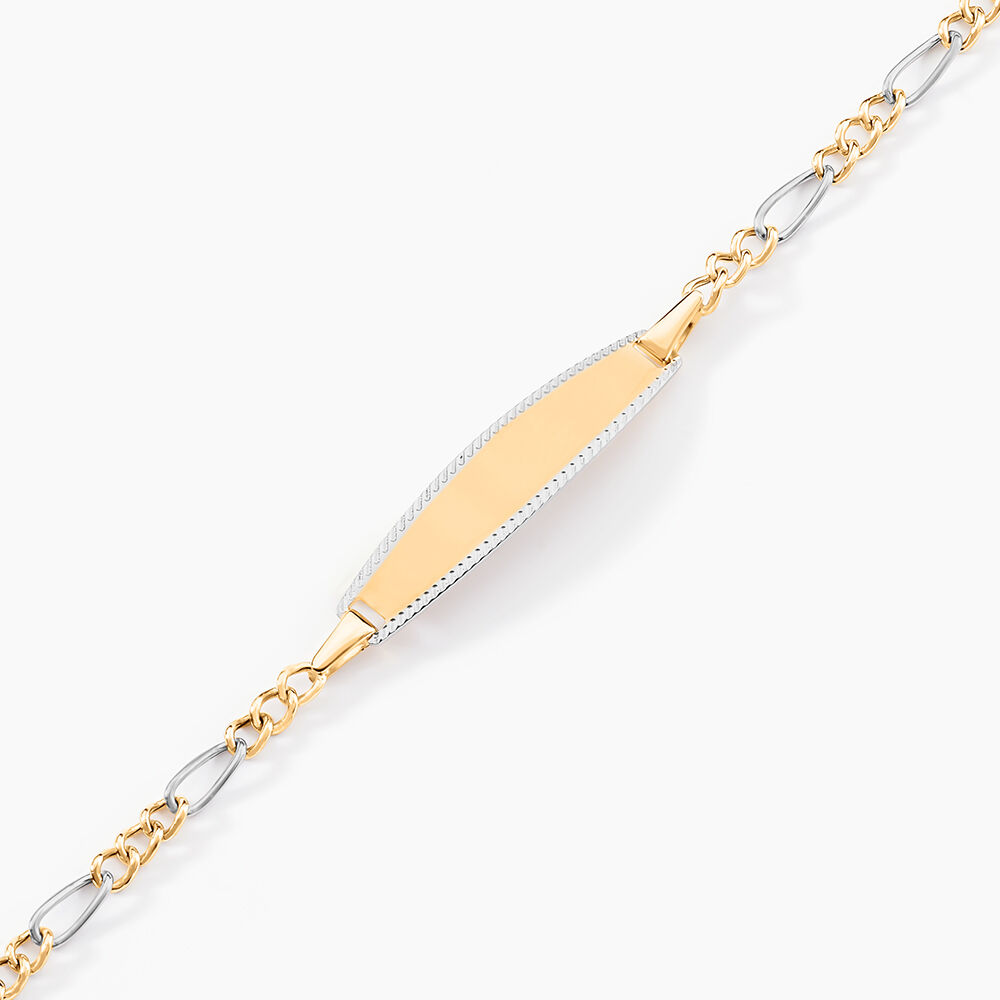 Bracelet Identit&eacute; Bartolomee Maille Alternee 1/3 Or Bicolore - Gourmettes Enfant | Marc Orian