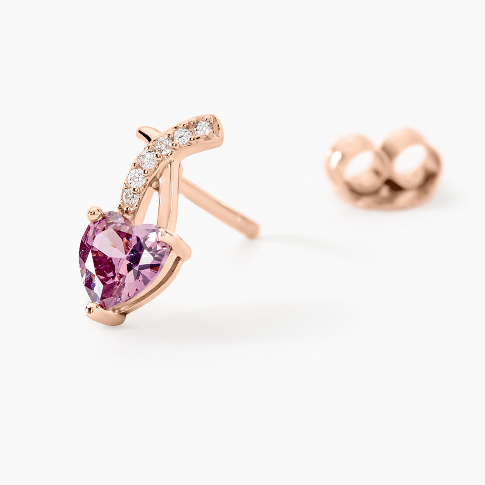 Boucles D'oreilles Puces Argent Rose Avalon Oxyde De Zirconium - Puces Femme | Marc Orian