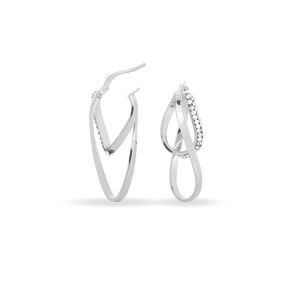 Créoles Luna Or Blanc Strass - Créoles Femme | Marc Orian