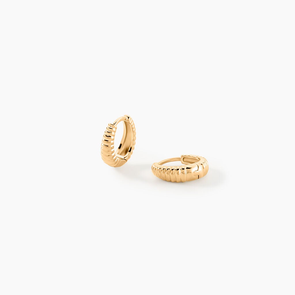 Cr&eacute;oles Ribbed Plaqu&eacute; Or Jaune - Cr&eacute;oles Femme | Marc Orian