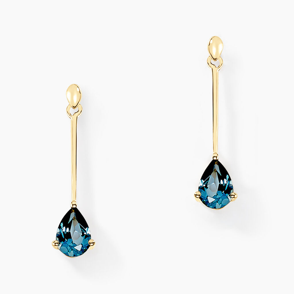 Boucles D'oreilles Pendantes Goutte Or Jaune Topaze - Pendantes Femme | Marc Orian