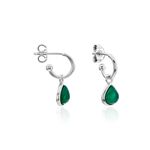 Cr&eacute;oles Tao Argent Blanc Onyx - Boucles d'oreilles pampille Femme | Marc Orian
