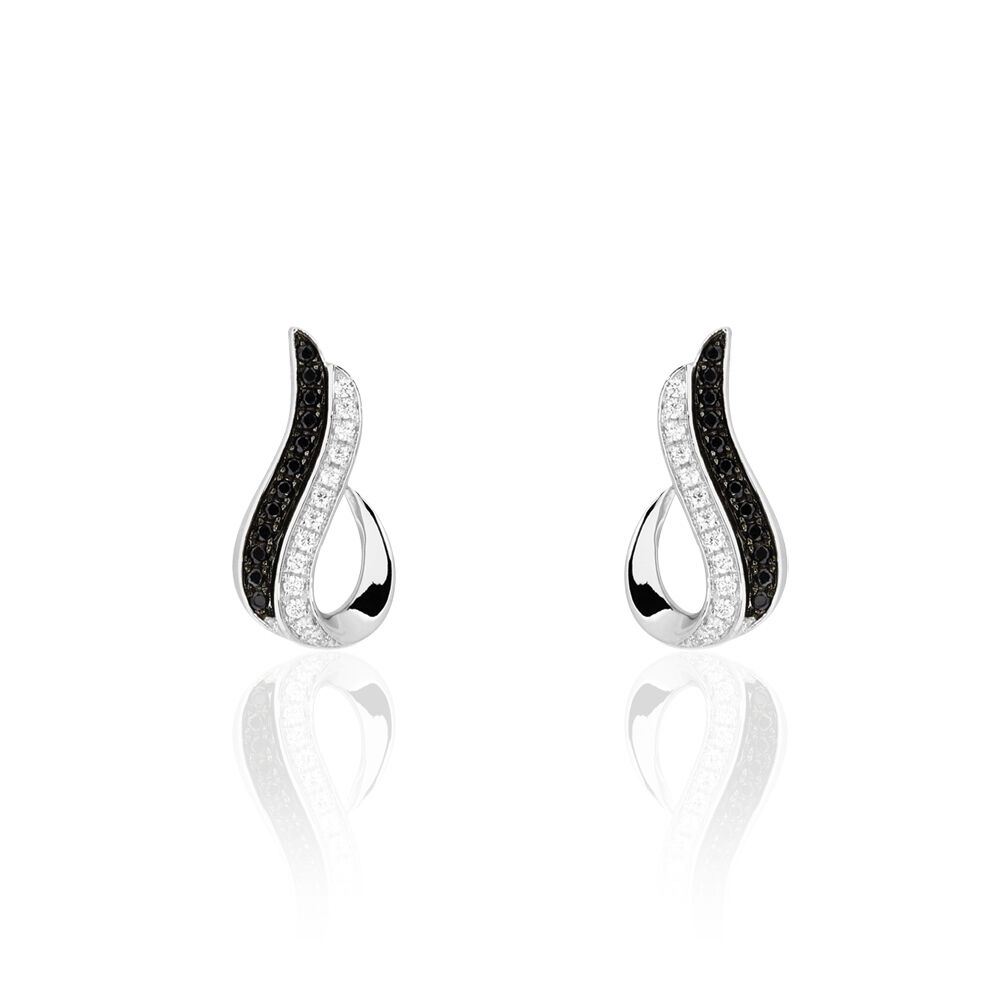 Boucles D'oreilles Puces Priscillia Argent Blanc Oxyde De Zirconium - Puces Femme | Marc Orian
