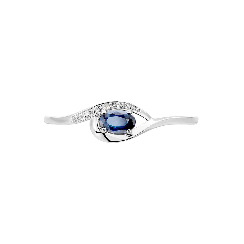 Bague Emotion Or Blanc Saphir Diamant - Solitaires Femme | Marc Orian