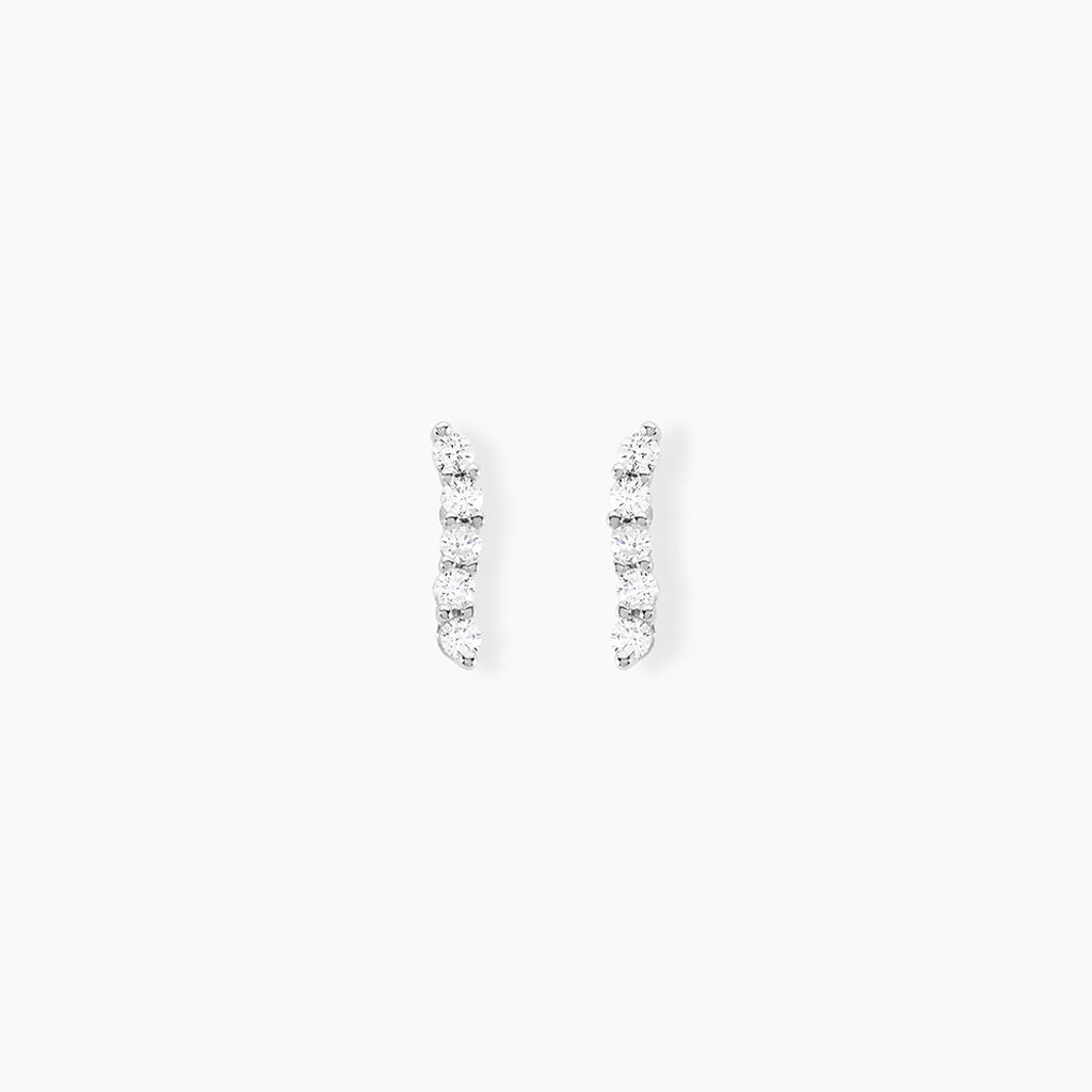 Boucles D'oreilles Puces Dahina Or Blanc Oxyde De Zirconium - Puces Femme | Marc Orian