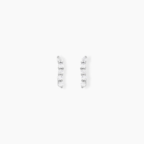 Boucles D'oreilles Puces Dahina Or Blanc Oxyde De Zirconium - Puces Femme | Marc Orian