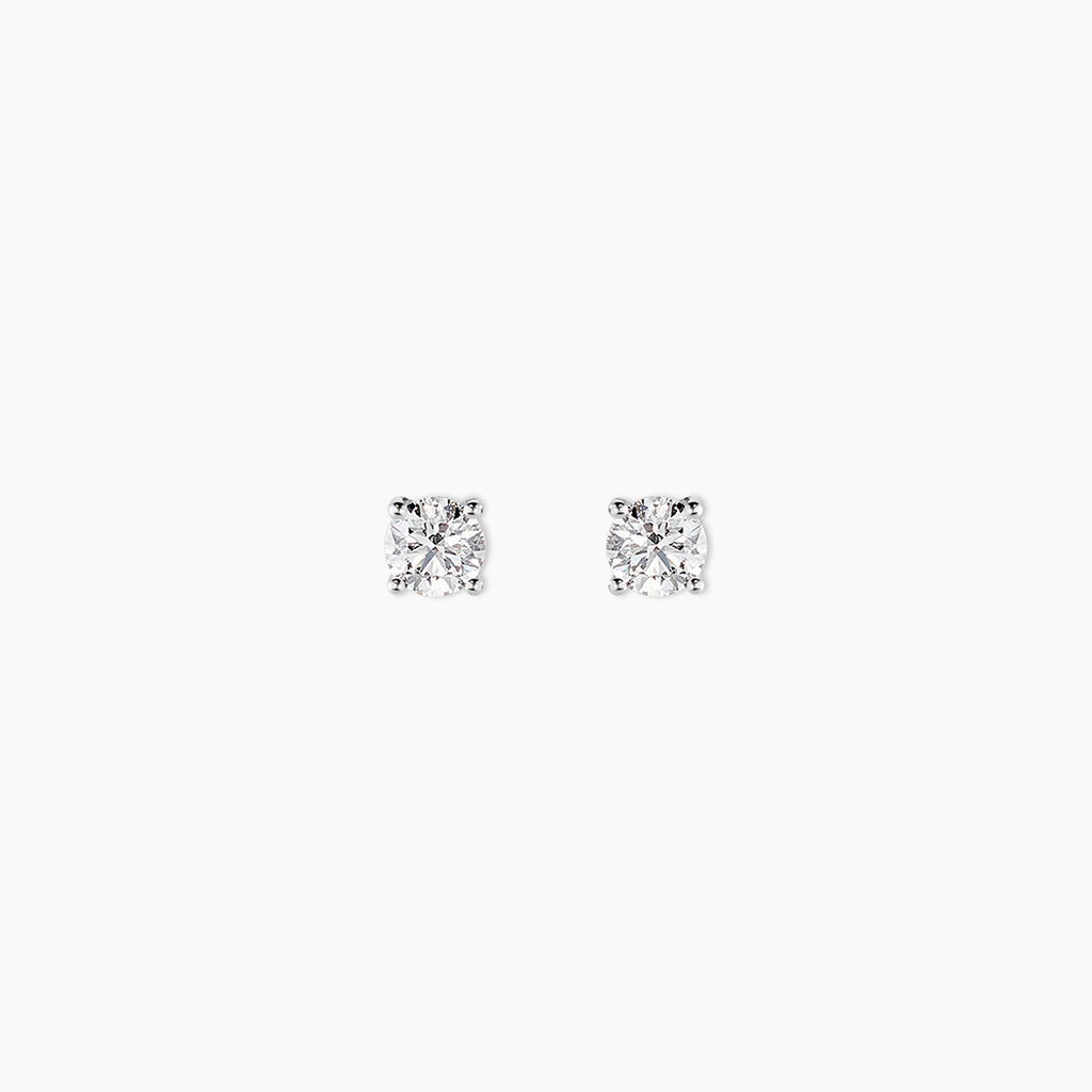 Boucles D'oreilles Puces One Or Blanc Diamants - Puces Homme | Marc Orian