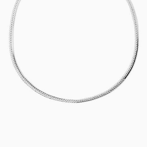 Collier Izel Maille Anglaise Or Blanc - Chaines Femme | Marc Orian
