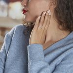 Bague Solitaire Accompagn&eacute; Aramis Or Blanc Diamant Synth&eacute;tique - Parures de mariage Femme | Marc Orian