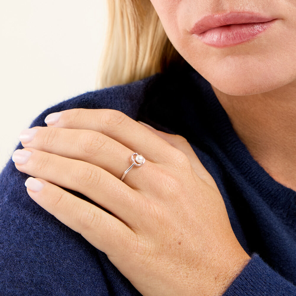 Bague Ecume Argent Blanc Perle De Culture - Bijoux fantaisie Femme | Marc Orian
