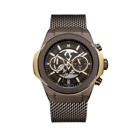 Montre Montignac Round Chrono Marron - Montres &eacute;tanches Homme | Marc Orian