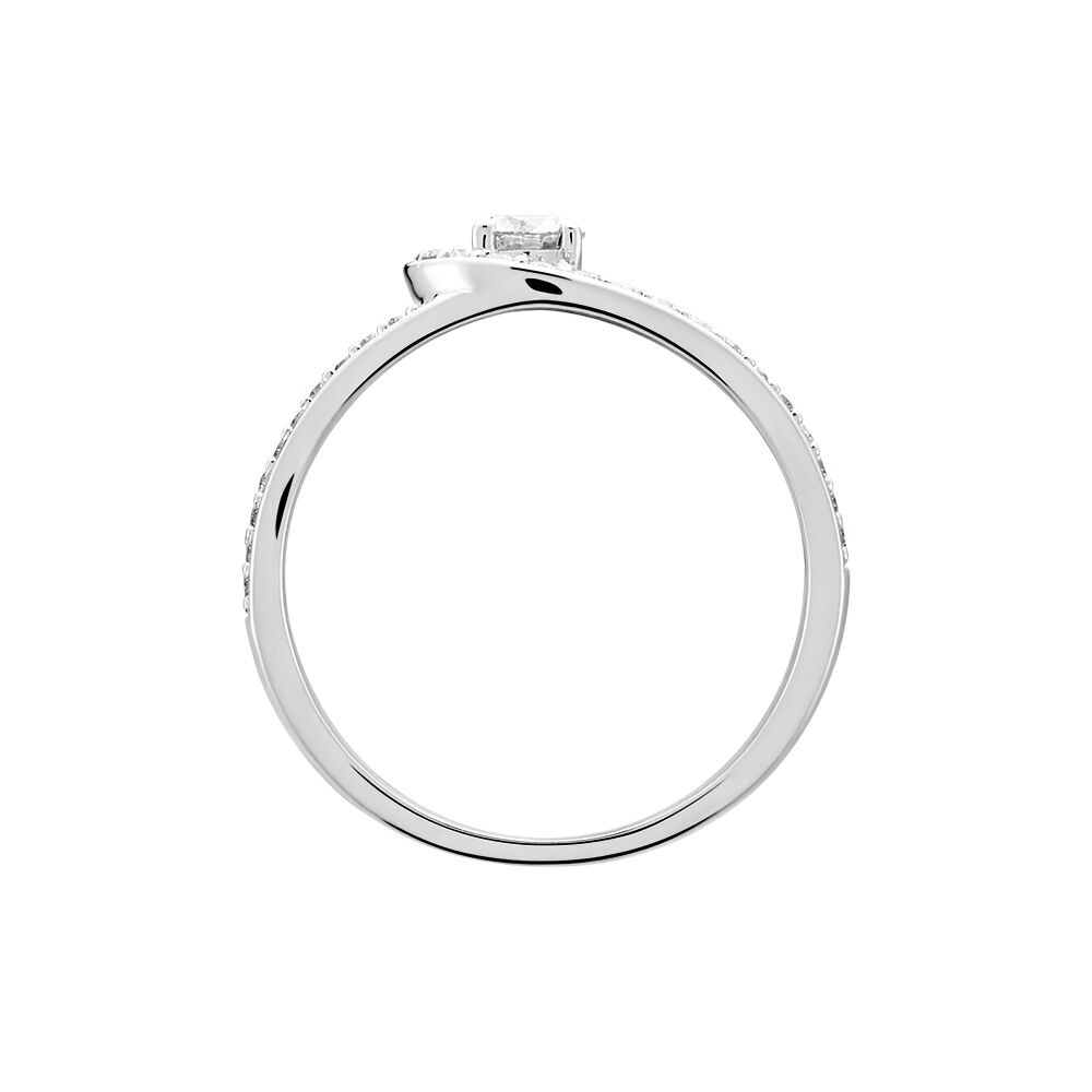 Bague Or Blanc Alease Diamants Synth&eacute;tiques - Solitaires Femme | Marc Orian