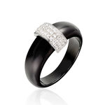 Bague Ostuni Argent Blanc Blanc C&eacute;ramique Et Oxyde De Zirconium - Bijoux fantaisie Femme | Marc Orian