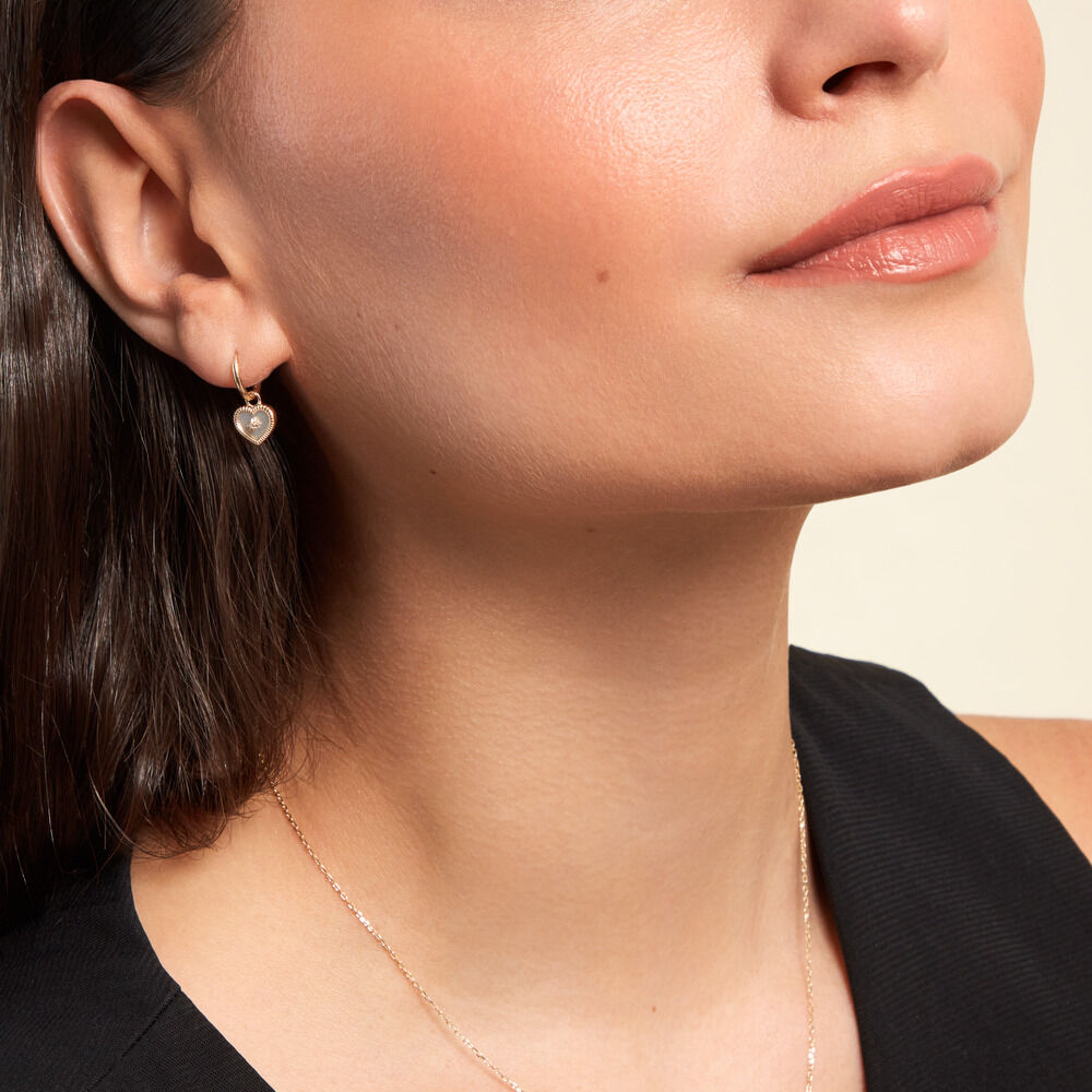 Créoles Bronte Or Jaune Nacre Diamant - Créoles Femme | Marc Orian