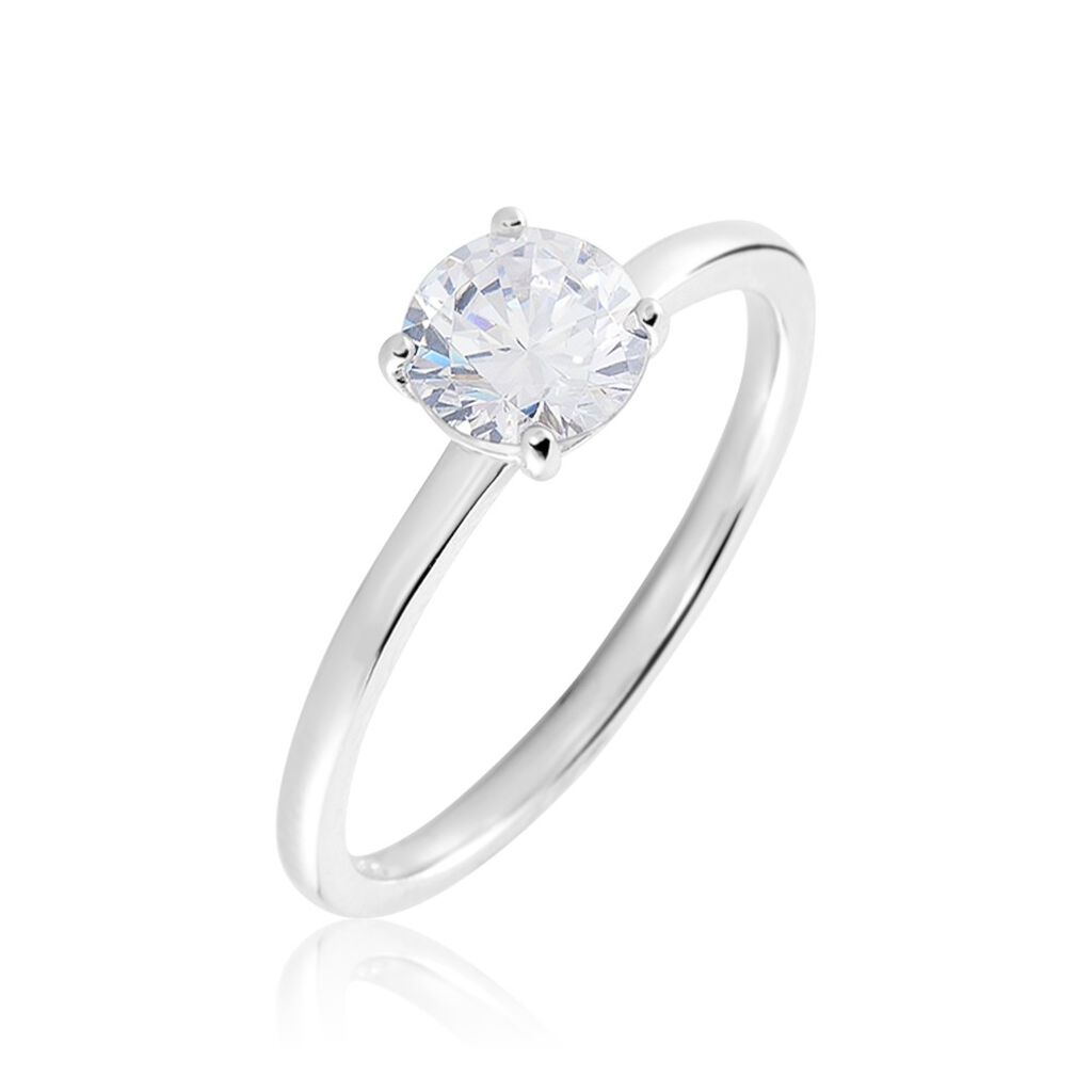 Bague Solitaire Stella Argent Blanc Oxyde De Zirconium - Bagues Solitaire Femme | Marc Orian