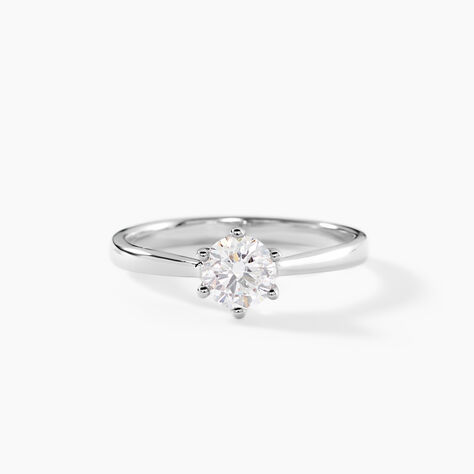Bague Solitaire Athena Or Blanc Diamant - Parures de mariage Femme | Marc Orian
