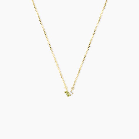 Collier Poem Argent Jaune P&eacute;ridot Oxyde De Zirconium - Colliers avec pierres Femme | Marc Orian