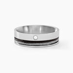 Bague Madine Acier Blanc Diamant - Bagues pierres pr&eacute;cieuses Homme | Marc Orian