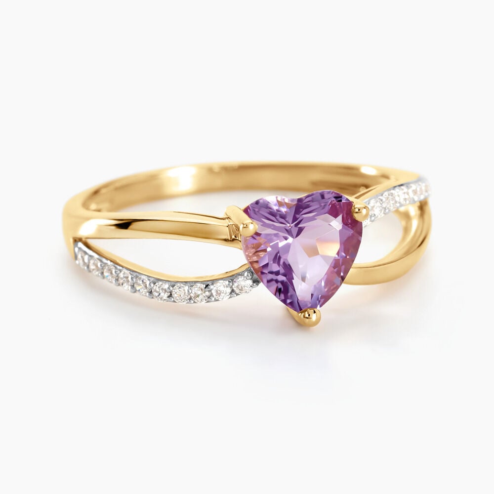 Bague Bertille Or Jaune Amethyste Et Oxyde De Zirconium - Bagues pierres fines Femme | Marc Orian