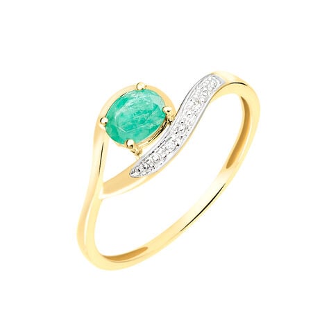 Bague Sagesse Or Jaune Emeraude Et Diamant - Bagues vintage Femme | Marc Orian