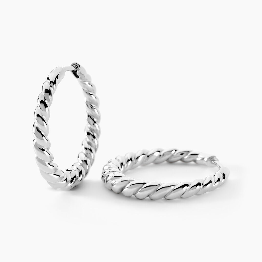 Cr&eacute;oles Ysanne Argent Blanc - Cr&eacute;oles Femme | Marc Orian