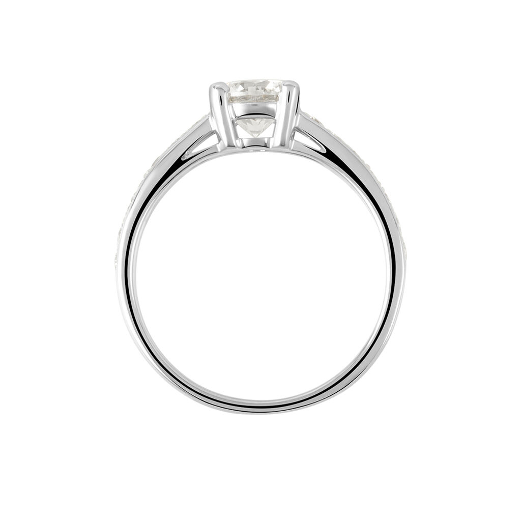Bague Solitaire Accompagné Aramis Or Blanc Diamant Synthétique - Bagues Solitaire Femme | Marc Orian