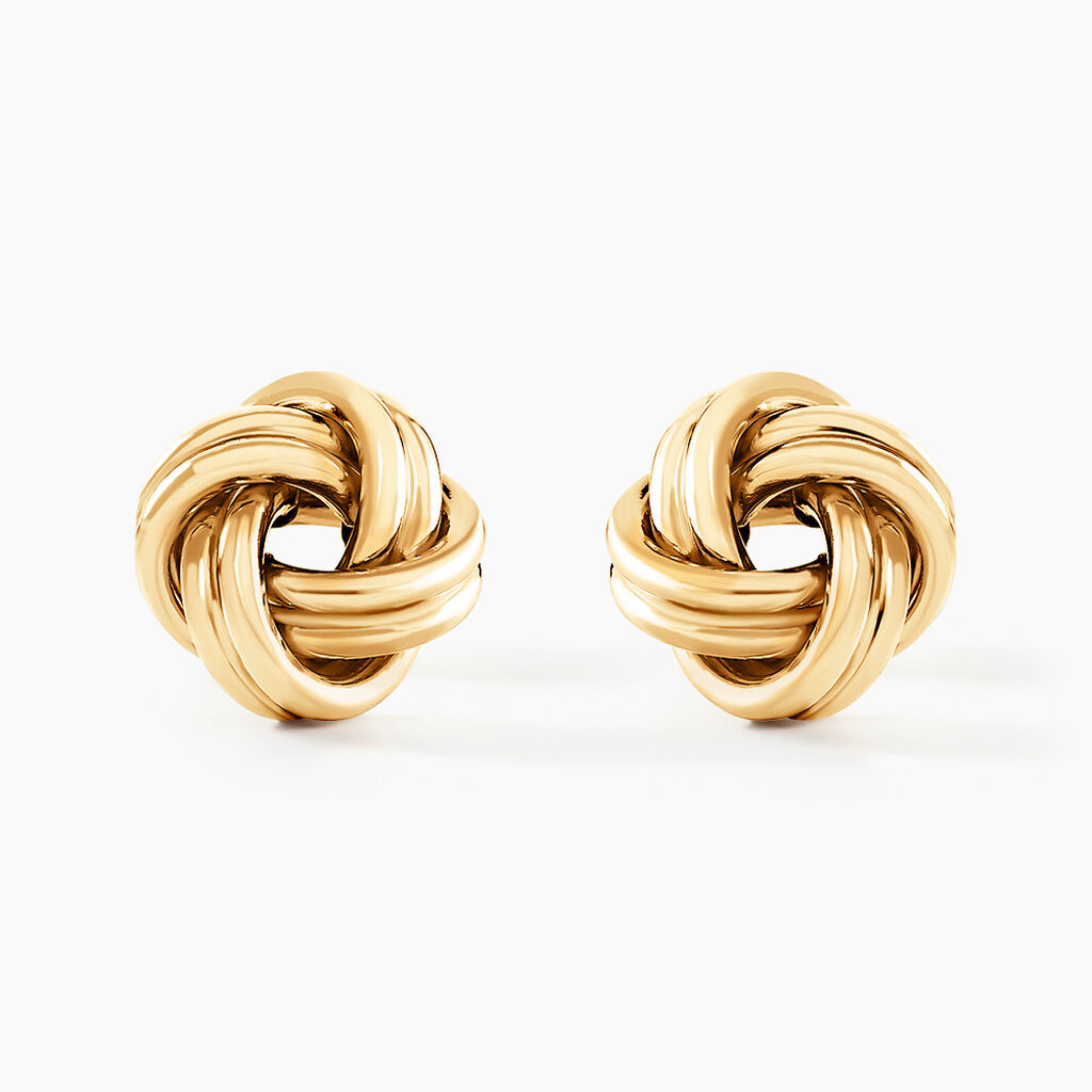 Boucles D'oreilles Puces Ilhame Nid Or Jaune - Puces Femme | Marc Orian